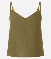 Blusa em Crepe com Decote V e Miçanga na Alça - 1