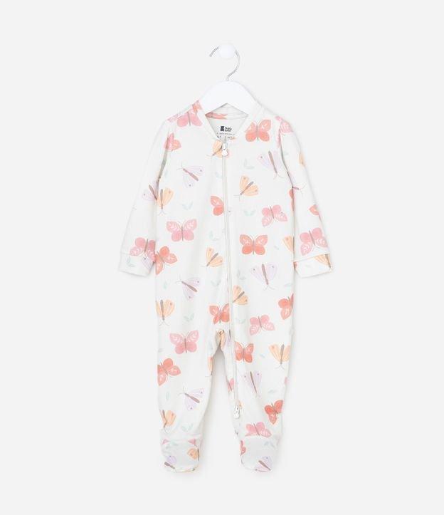 Macacão Infantil Tricô com Borboleta - Tam RN a 18 Meses - 1