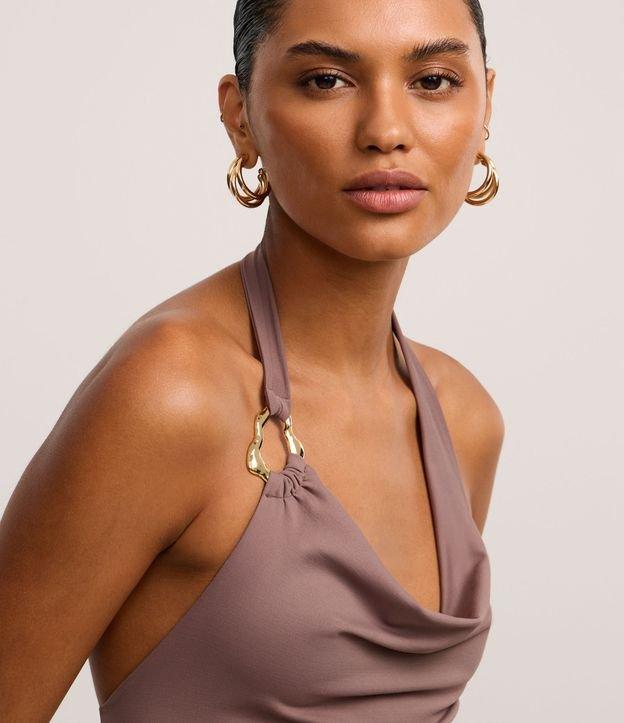 Blusa Frente Única em Poliamida com Decote Degagê - 4