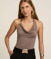 Blusa Frente Única em Poliamida com Decote Degagê - 2