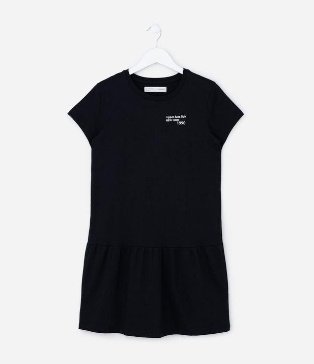 Vestido Infantil com Estampa Lettering - Tam 5 a 14 anos - 1