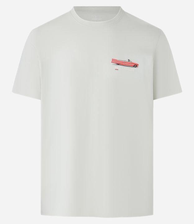 Camiseta Comfort em Algodão com Estampa de Carro e Lettering Los Angeles - 1