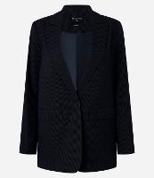 Blazer Oversized Alfaiatado com Risca de Giz e Fechamento Simples - 1