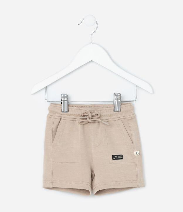 Bermuda Infantil com Bolsinhos e Amarração - Tam 0 a 18 meses - 1