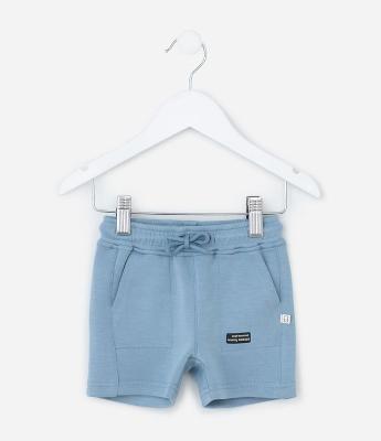 Bermuda Infantil com Bolsinhos e Amarração - Tam 0 a 18 meses