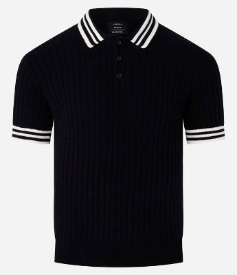 Camisa Polo Muscle Baby Tee em Tricô com Detalhes Contrastantes