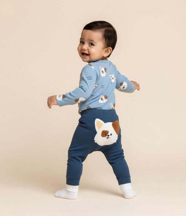 Conjunto Infantil em Suedine com Estampa Cachorrinho - Tam RN a 18 meses - 2