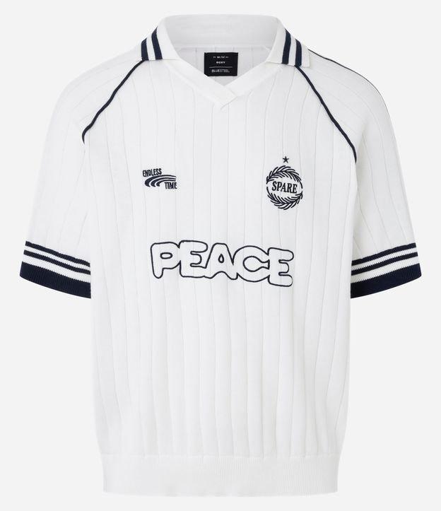 Camisa Polo Boxy em Tricô com Bordado Localizado - 1