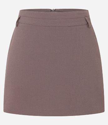 Short Saia Alfaiatado com Pespontos e Passantes no Cós