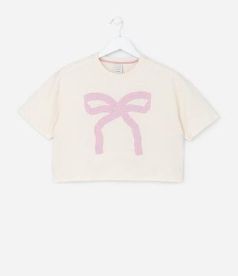Camiseta Curta Infantil com Estampa Laço - Tamm 5 a 14 Anos