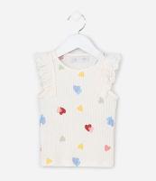 Regata Infantil em Ribana com Babados Broderie - Tam 1 a 6 Anos - 1