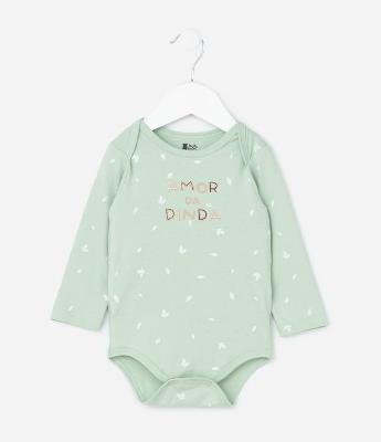Body Infantil com Lettering Amor da Dinda - Tam RN a 18 meses