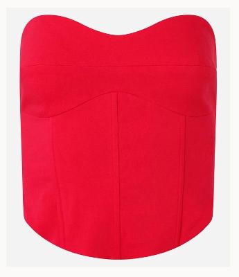 Blusa Corsetada em Bengaline com Zíper nas Costas
