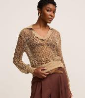 Blusa em Tricô com Gola Polo e Ponto Vazado - 2