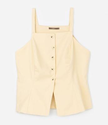 Blusa Regata Alongada em Sarja com Botões Curve & Plus Size