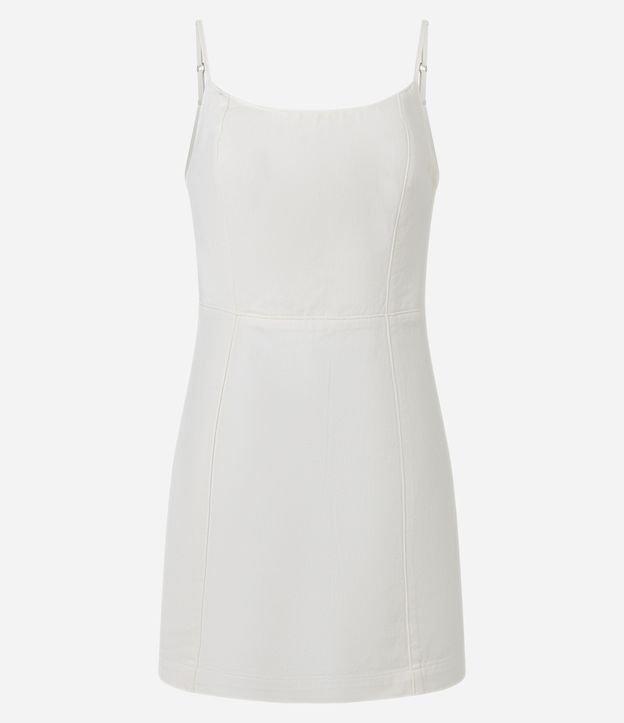 Vestido Tubinho Curto em Sarja com Alças Finas - 1
