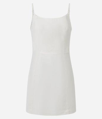 Vestido Tubinho Curto em Sarja com Alças Finas