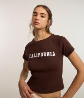 Blusa New T-shirt em Algodão com Lettering California - 1