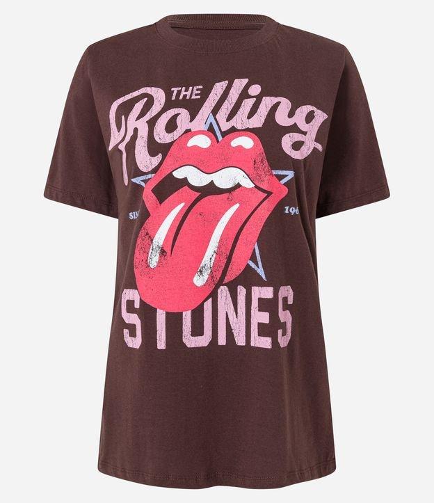 Camiseta Alongada em Algodão com Estampa Rolling Stones - 1
