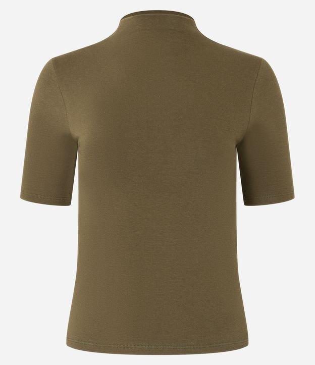 Blusa Básica Ajustada em Algodão com Golinha alta - 1