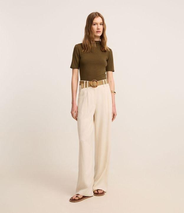 Blusa Básica Ajustada em Algodão com Golinha alta - 2