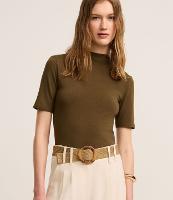 Blusa Básica Ajustada em Algodão com Golinha alta - 3