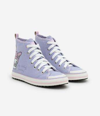 Tênis Botinha Infantil com Estampa Kuromi e My Melody - Tam 28 ao 35