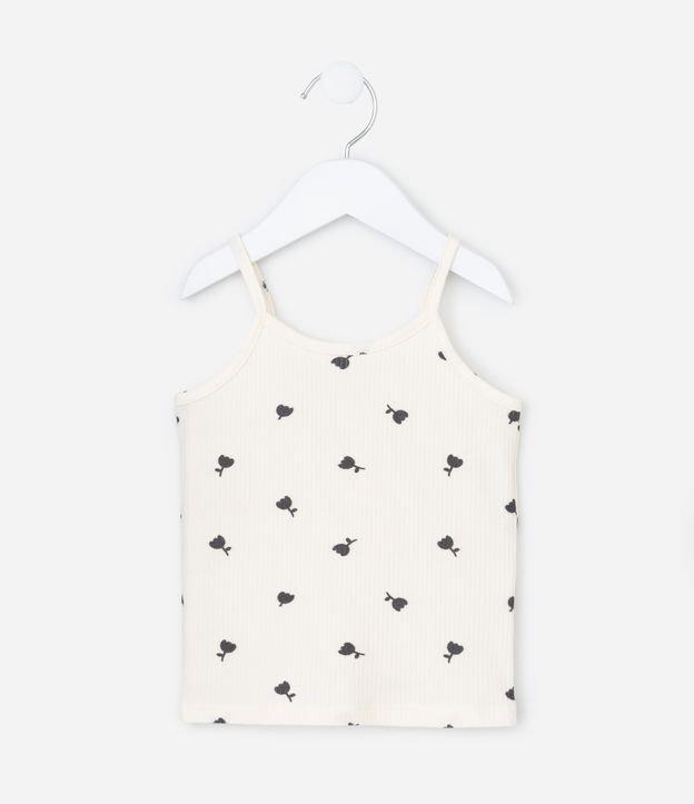 Regata Canelada com Estampa de Tulipas - Tam 1 a 6 anos - 1