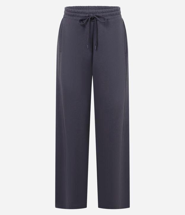 Calça Barrel em Moletom com Forro Fleece e Amarração na Cintura - 1