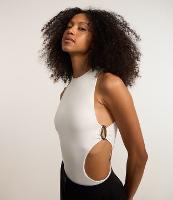 Body em Microfibra com Recortes Vazados e Aviamentos na Lateral - 1