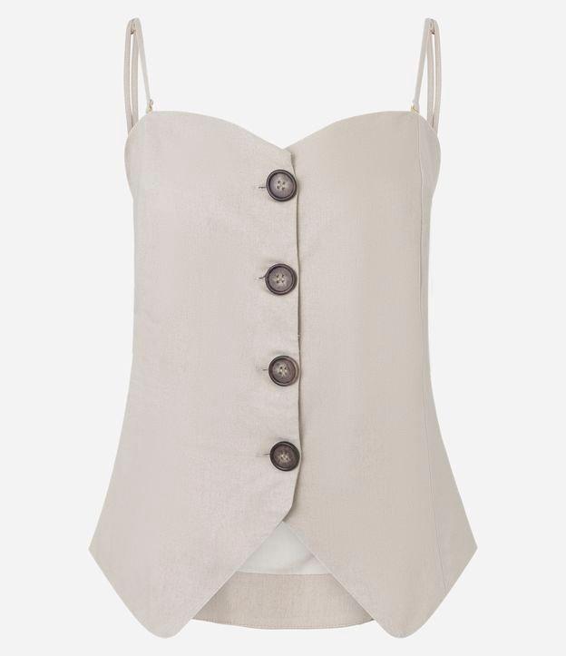 Blusa em Vicolinho com Botões e Barra V - 1