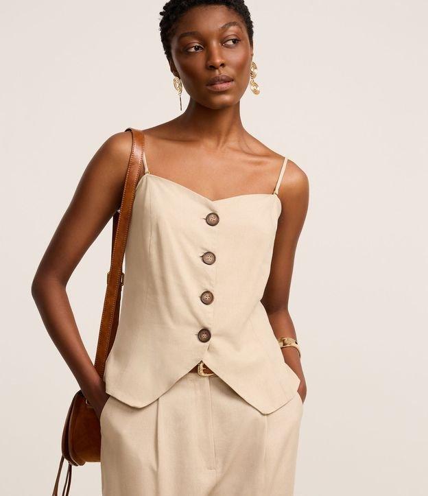 Blusa em Vicolinho com Botões e Barra V - 2