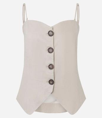 Blusa em Vicolinho com Botões e Barra V