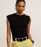 Blusa em Tricô com Ombreira e Aviamento Metalizado - 2