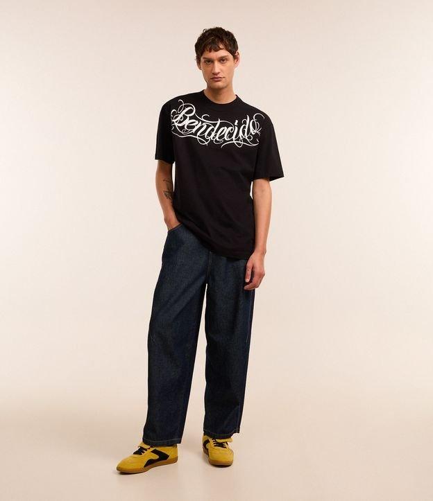 Camiseta Relaxed em Algodão com Estampa Lettering - 2
