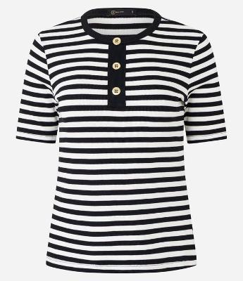 Blusa Slim Listrada em Ribana com Textura Canelada