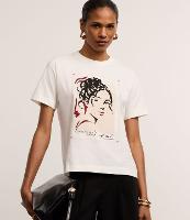 Blusa Slim em Algodão com Estampa Artística Retrato Rabiscado - 2