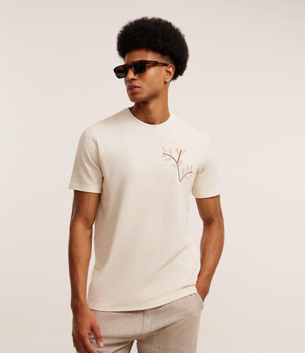 Camiseta Regular em Algodão com Bordado Floral - 2