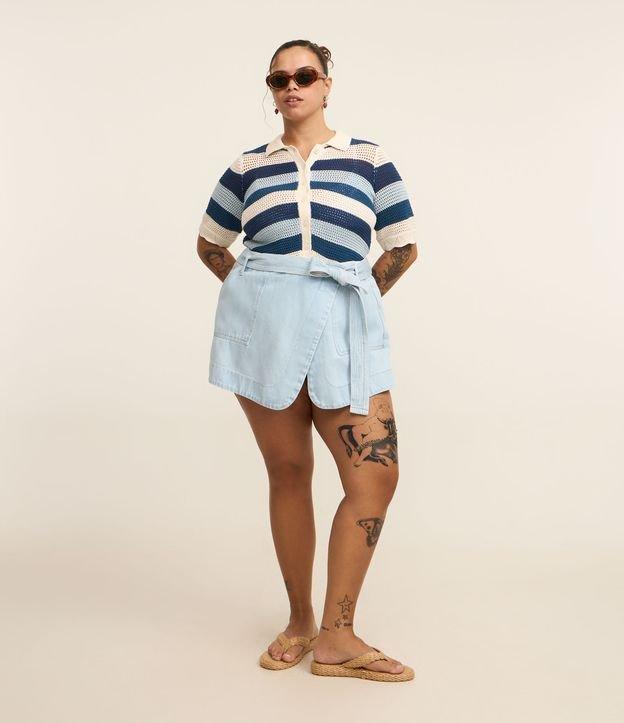 Short Saia e Jeans Transpassado e Amarração Curve & Plus Size - 1