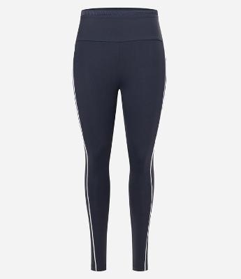 Calça Legging Esportiva com Textura no Cós e Friso Contrastante