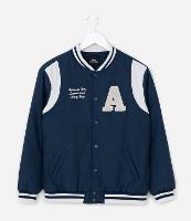 Jaqueta College Bomber Infantil com Estampa Lettering - Tam 5 A 14 Anos - 1