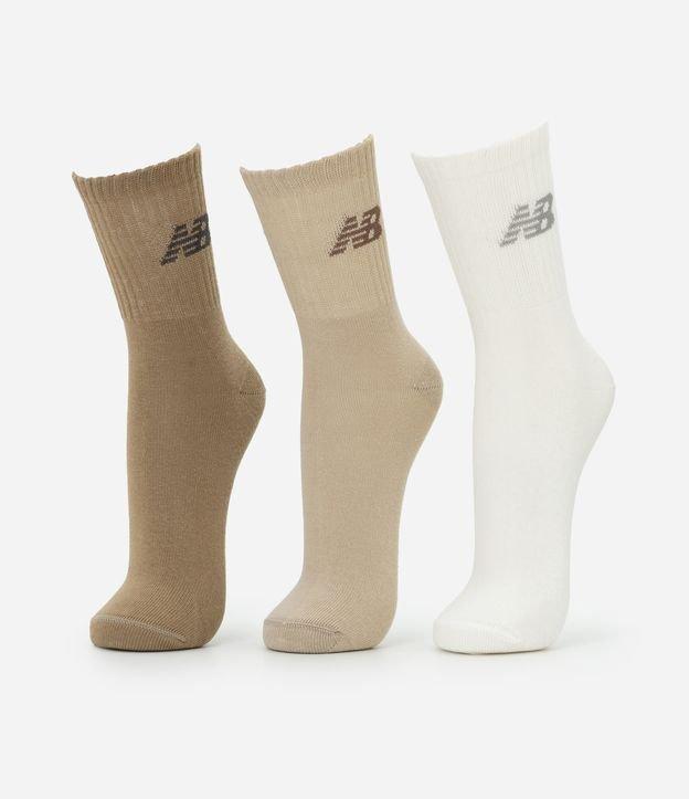 Kit 03 Pares de Meias com Cano Longo Estampa New Balance - 1