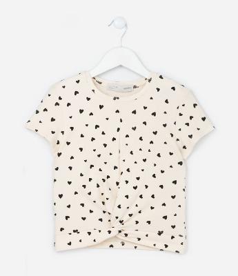 Blusa Infantil em Ribana com Nó Frontal - Tam 5 a 14 Anos