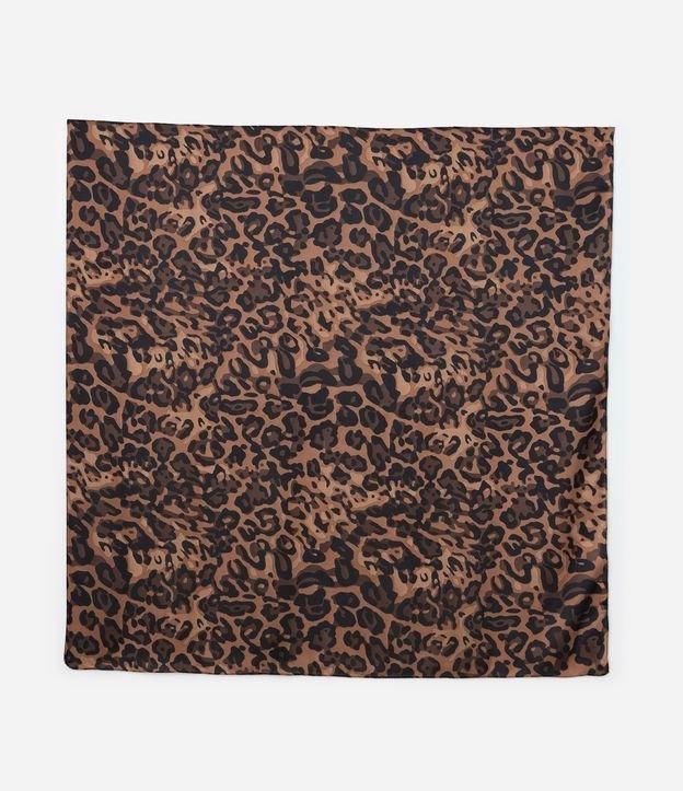 Lenço Quadrado em Cetim com Estampa Animal Print Onça - 1