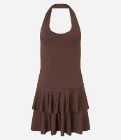 Vestido Curto Frente Única com Babados na Saia - 1