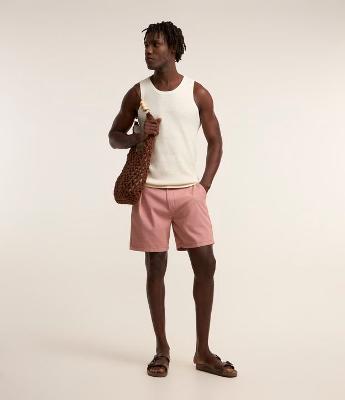 Bermuda Reta em Algodão com Textura