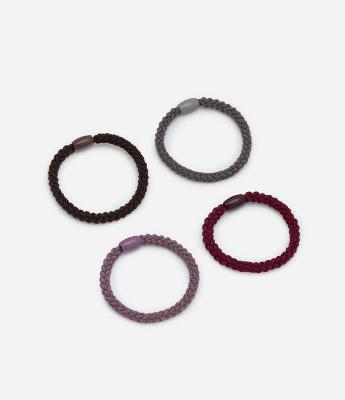Kit 04 Elástico de Cabelo Diversas e Trançadas