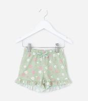 Bermuda Infantil Texturizada com Estampa Floral - Tam 0 a 18 meses - 1