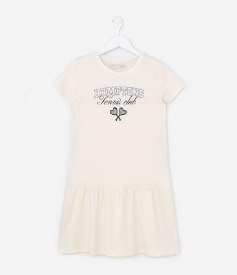 Vestido Infantil Sportcore com Estampa Tenniscore - Tam 5 a 14 Anos