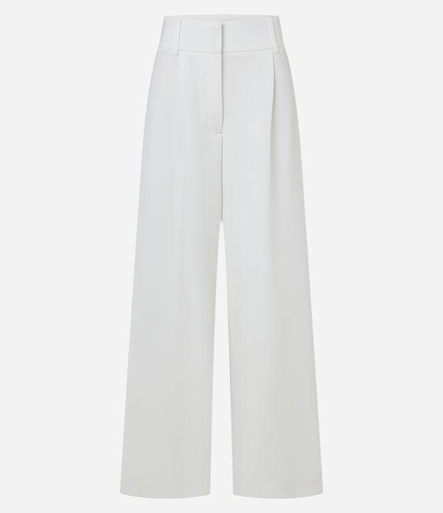Calça Pantalona em Alfaiataria com Cós Largo e Pregas - 1